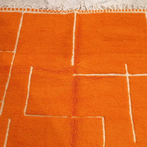 Handmade orange rug, 200cm x 300cm
