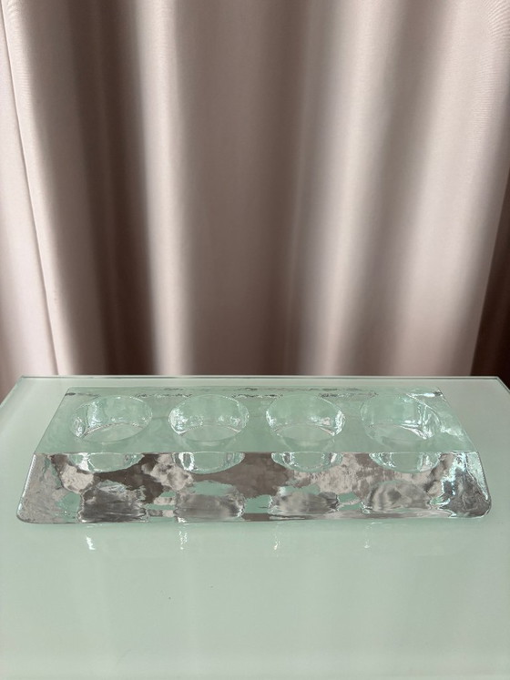 Portavelas de cristal para cuatro velas de té, transparente, Vidrio, Modern (foto 2 de 8)