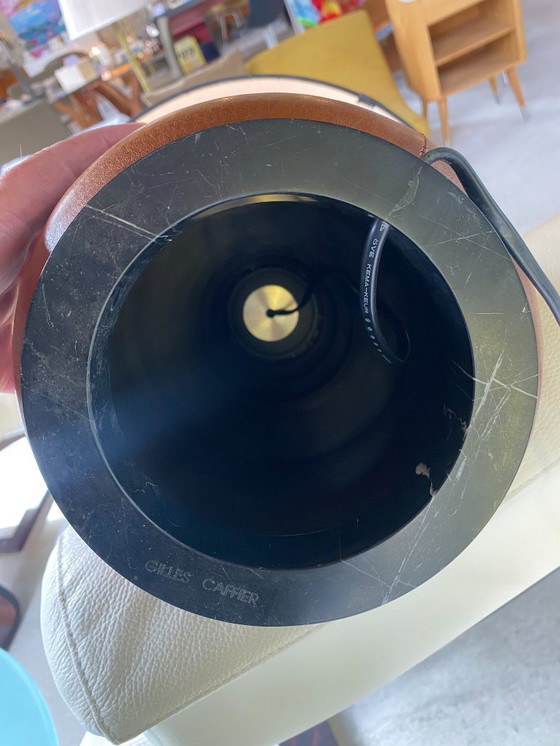 Image 1 of Lampada rivestita in pelle firmata Gilles Caffier