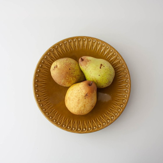1960s Scandinavian Ceramic Plate in Green Mustard Tone – Crockery (photo 2 of 15)