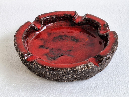 Vintage Fat-Lava Ceramic Ashtray By Jan Van Erp Years 1970s