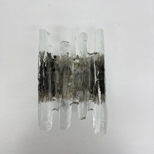 Wall sconces in Murano ice glass and metal by J.T. Kalmar for Kalmar, 60s