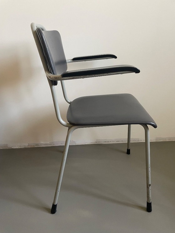 Image 1 of Vintage Stoel Met Skai Bekleding