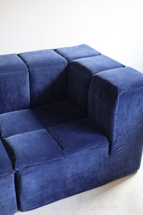 Image 1 of Modular sofa, 4 elements, blue velvet