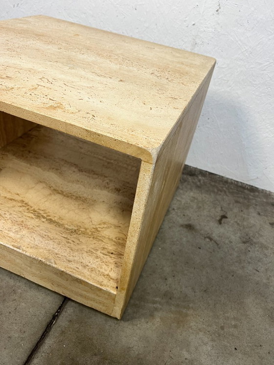 Image 1 of Tavolino da caffè/tavolino vintage. Travertino, Italia, anni '80