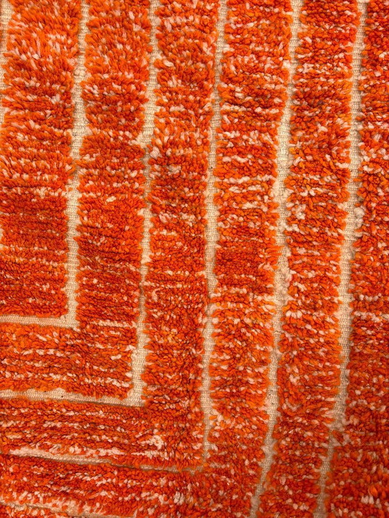 Image 1 of Beni Ouarain Teppich – 200 x 300 cm – Handgewebte marokkanische Wolle – Modernes oranges Design