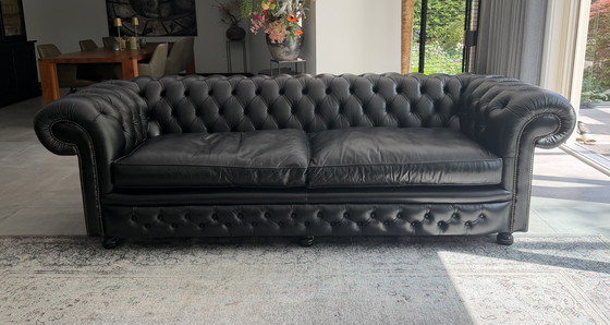 Image 1 of Originale inglese Springvale Chesterfield, modello Bristol Springvale, nero, 3,5 posti