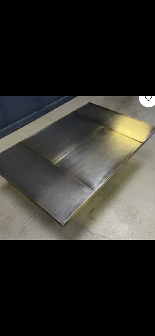 Table basse avec bar caché par Belgochrom, années 70