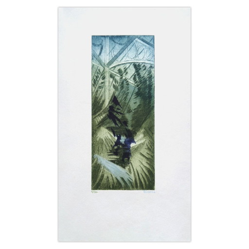 Monique Pehem (Breton-Prouté) signierte Radierung La Serre 1992 – lithos zeefdrukken, Paper