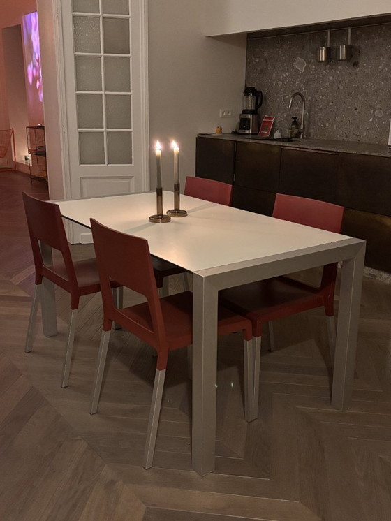 Image 1 of 4x Kristalia FACE chairs red | designer chairs | set of 4