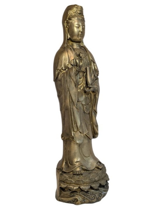 Guanyin debout en bronze antique – Chine, XIXe siècle – Sculptures, Copper (photo 2 of 10)