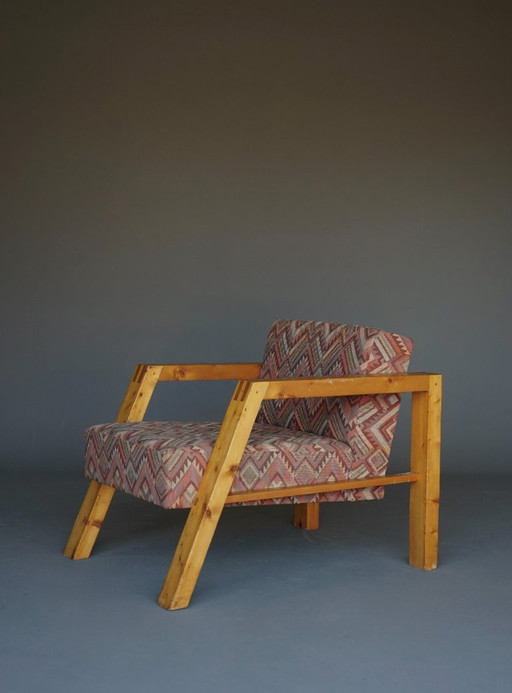 Nederlandse grenen fauteuil, jaren 70