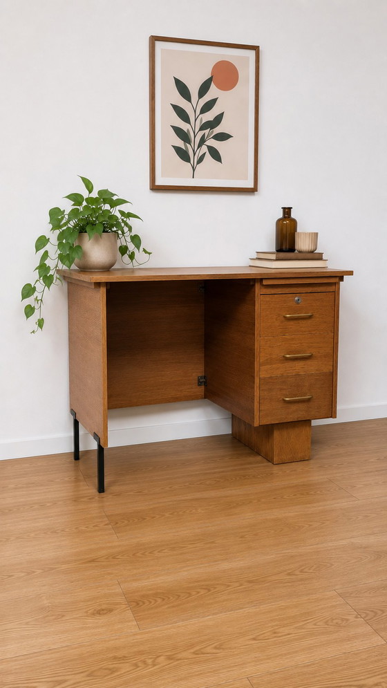 Vintage Scandinavian Design Desk – Metal, Wood (photo 3 of 5)