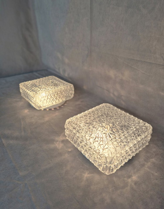 Image 1 of Vintage MASSIVE 70572 Crystal Ceiling/Wall Light | 20x20cm | E27 | Elegant Glass Fixture