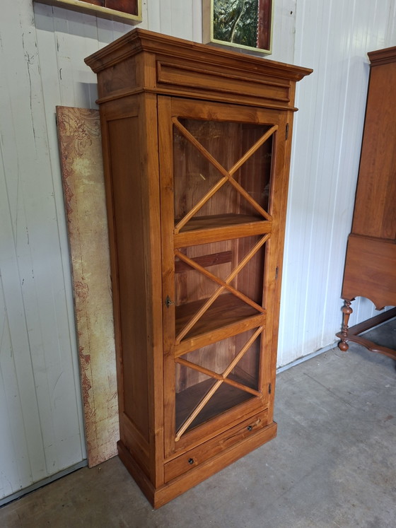 Image 1 of Teak display cabinet, china cabinet, buffet cabinet, dimensions 90x45cm and 200cm high.
