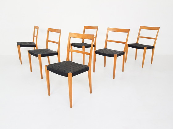 Image 1 of Set of 6 Vintage Bruno Mathsson Mimat Mi401 dining chairs, Sweden 1932
