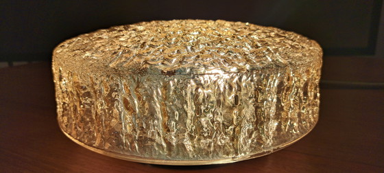 Image 1 of Plafonnier Peill & Putzler – Verre cristal, aspect doré, style rétro années 70