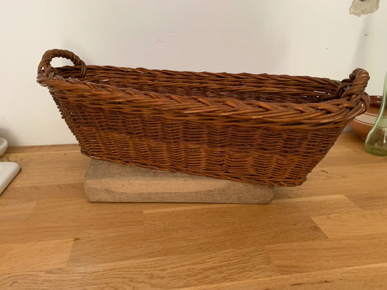 Cesto per Baguette Vintage, Cesto per Pane in Vimini Lungo Rustico Ungherese Vintage. – Oggetti decorativi (photo 2 of 5)