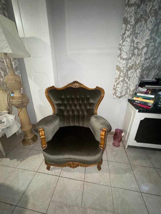 Sillón estilo Luis XV – Sillones, Textil (photo 5 of 5)