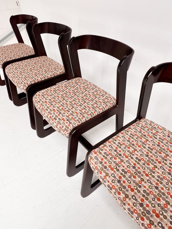 Image 1 of Set di 4 sedie Willy Rizzo rivestite, anni '60