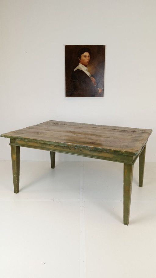 Antique Swedish painted dining table