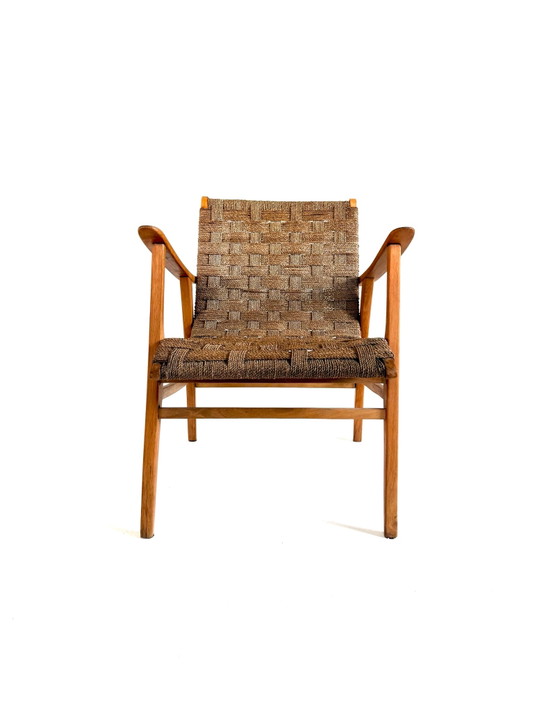 Fauteuil vintage en osier, Allemagne ‘70 – Bois, Rotin (photo 2 of 7)