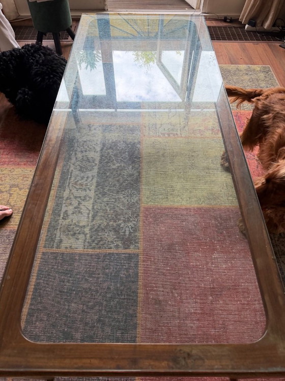 Luxury Vintage Hohnert Design Coffee table & side table 70s (2 cm glass), Wood, Brown (photo 10 of 10)