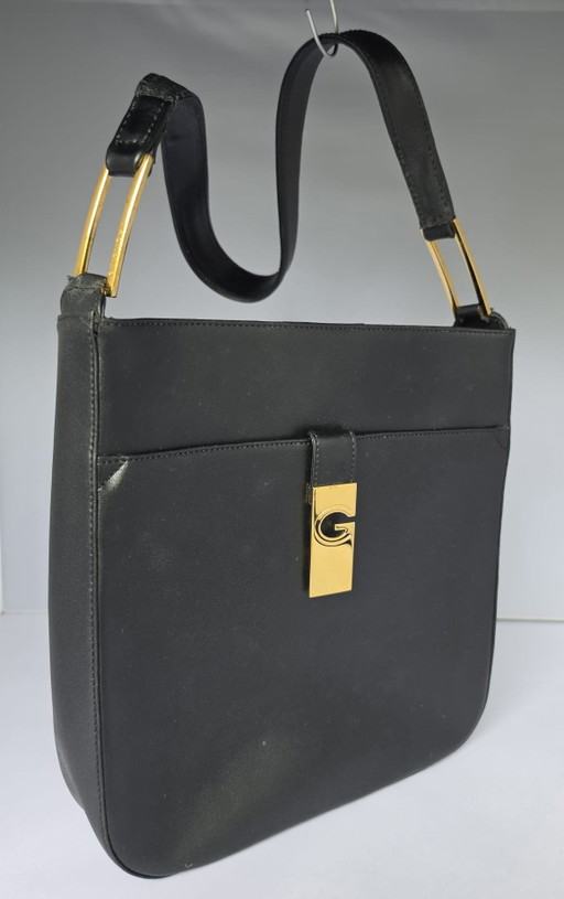 Givenchy Vintage G Logo Schultertasche aus Leder | Schwarz | Hergestellt in Italien | Komplettes Set – schoudertassen