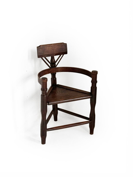 Chaise d'angle Monk en chêne du XIXe siècle