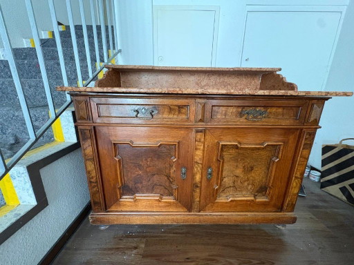 Cassettiera con piano in marmo – ladekasten, Wood, Marble