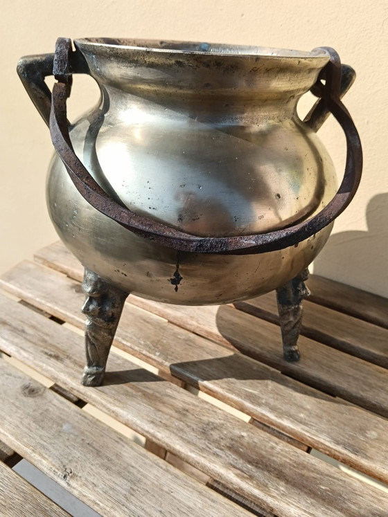 Calderone tripode in ottone fine 800 Austria – Oggetti decorativi (photo 3 of 10)