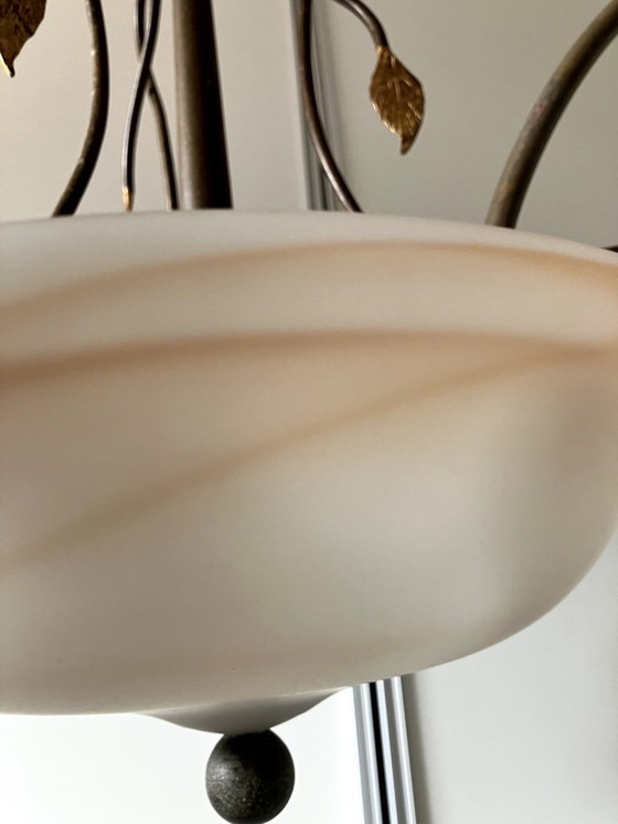 Image 1 of Lampada a sospensione Falb design in alabastro e ottone