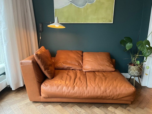 Divano B&B Italia Antonio Cittero modello Luis zgan in pelle cognac