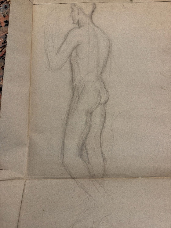Studio di nudo femminile a carboncino Art Déco (1937) – Dipinti e disegni, Carta (photo 12 of 13)