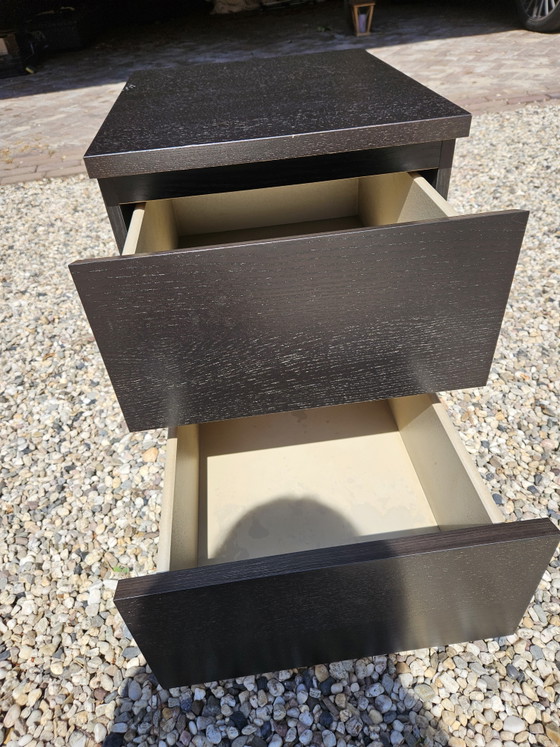 Nightstand with 2 Drawers, Brown Color. – Wood (photo 5 of 6)