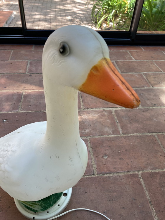 Image 1 of Grote 80's ganzenlamp op metalen voet