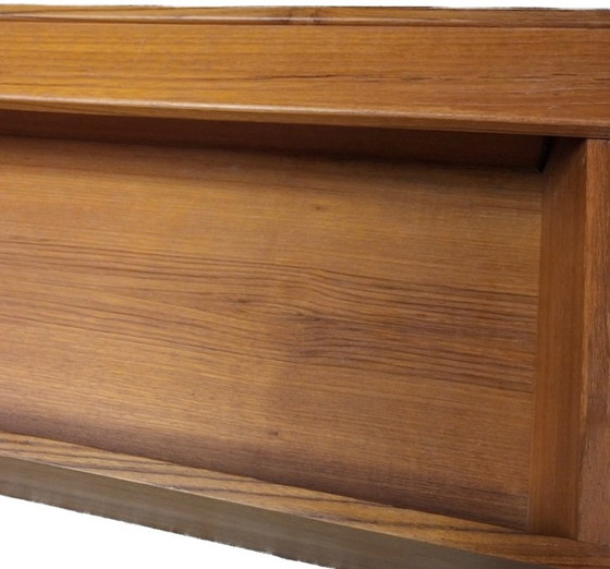 Image 1 of Credenza galleggiante extra lunga / Scaffale a muro in teak 210 cm, Danimarca anni '60