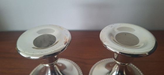 Set versilberter Kerzenhalter, C.A.P. England, Metall (Foto 5 von 7)