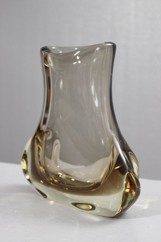 Image 1 of Miloslav Klinger & Zelezny Brod Sklo - Large smoked Sommerso vase 1970s