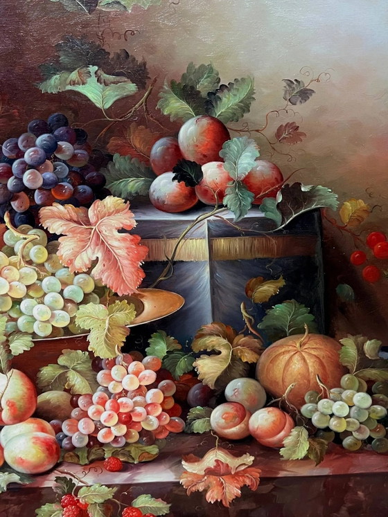 Natura morta con frutta. Olio su tela. Firmata., Dipinti e disegni, Mid Century Modern (foto 5 di 7)