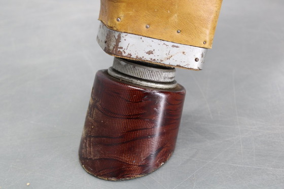Image 1 of Tsjechoslowaaks turnpaard van leer en hout uit de jaren 50, in hoogte verstelbaar