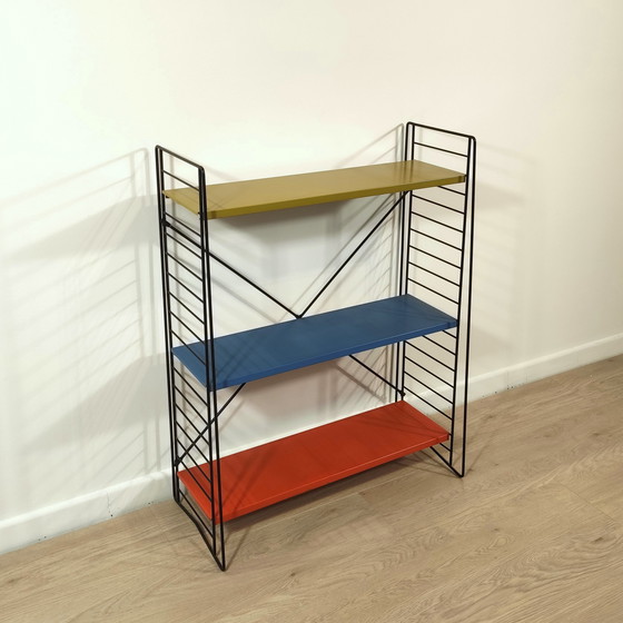 Image 1 of Mid century free standing rack with metal shelves by A. Dekker for Tomado