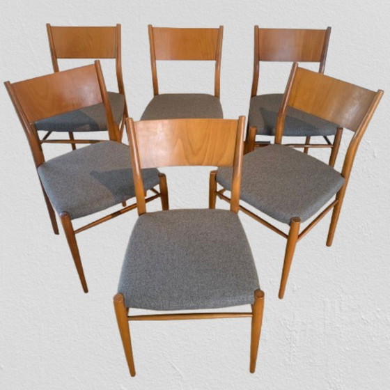 Image 1 of Set di 6 sedie da pranzo di Lübke