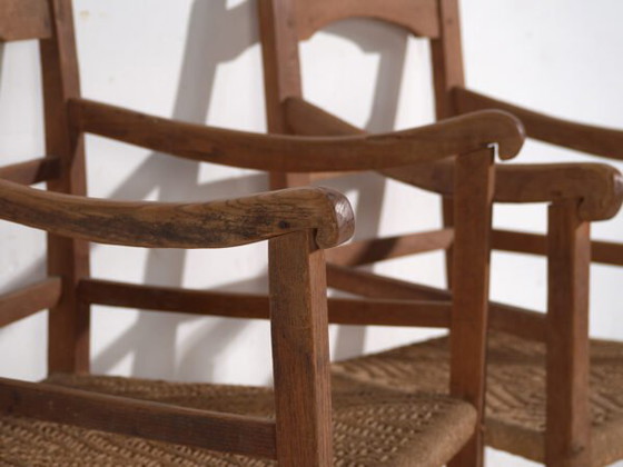 Antique oak armchairs (c.1900). Set of 2 pieces – Rustic (photo 23 of 40)