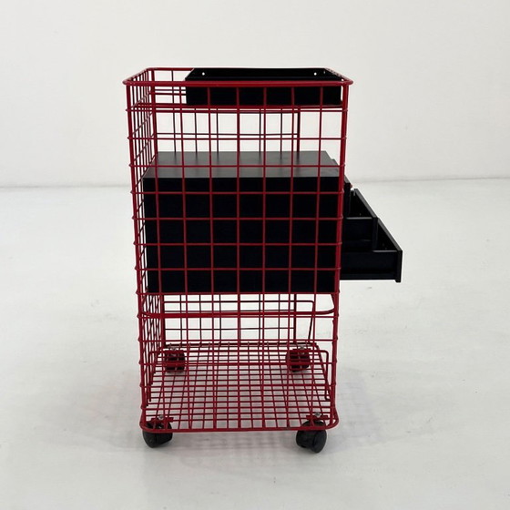 Image 1 of Cassettiera in filo metallico su ruote, anni '80