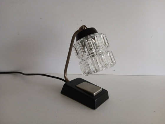 Lampada da Comodino, Lampada da Tavolo, Richard Essig, Vintage, Lampade da tavolo, Metallo, Vetro, Nero (foto 2 di 7)