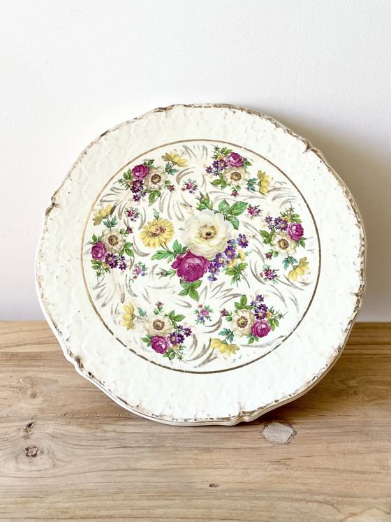 Image 1 of Vintage French Floral Display Plate · Ceranord Saint-Amand · Hand Painted · Made in France