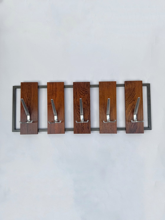 Image 1 of Appendiabiti da parete vintage | Palissandro, legno e cromo | Stile Pasto | Anni '60/'70