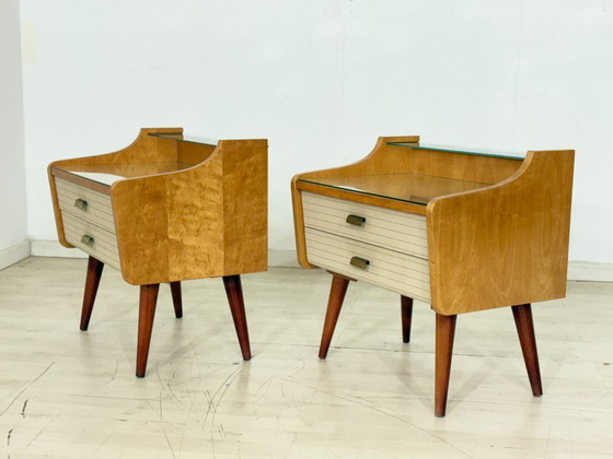 Image 1 of 2x comodini / comodini / tavolini laterali vintage - anni '60