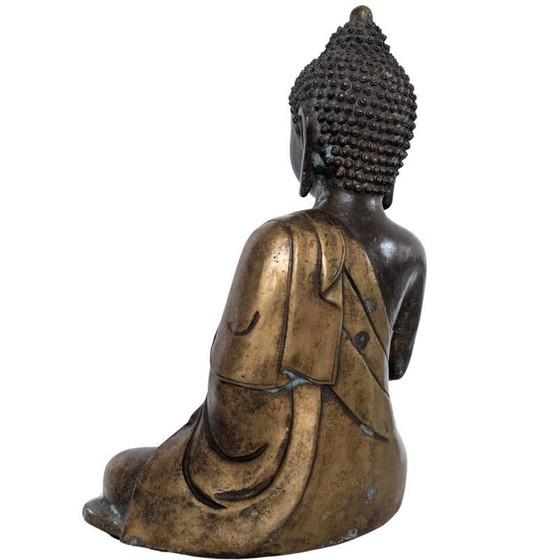Buda chino sentado con rastros de dorado y marca de laca estampada, lote 190 – Esculturas, Bronze (photo 6 of 15)